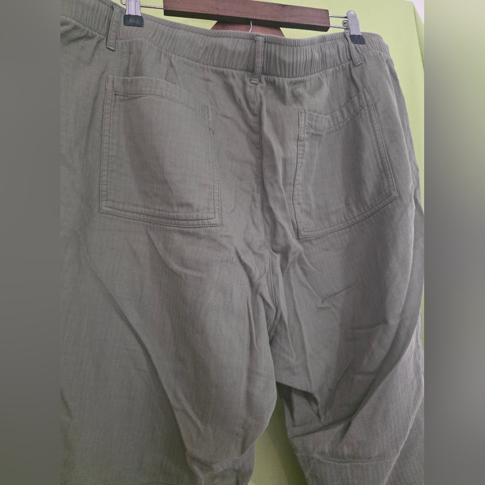 Old Navy Women's Linen Pants - Olive Green - Picture 5 of 11